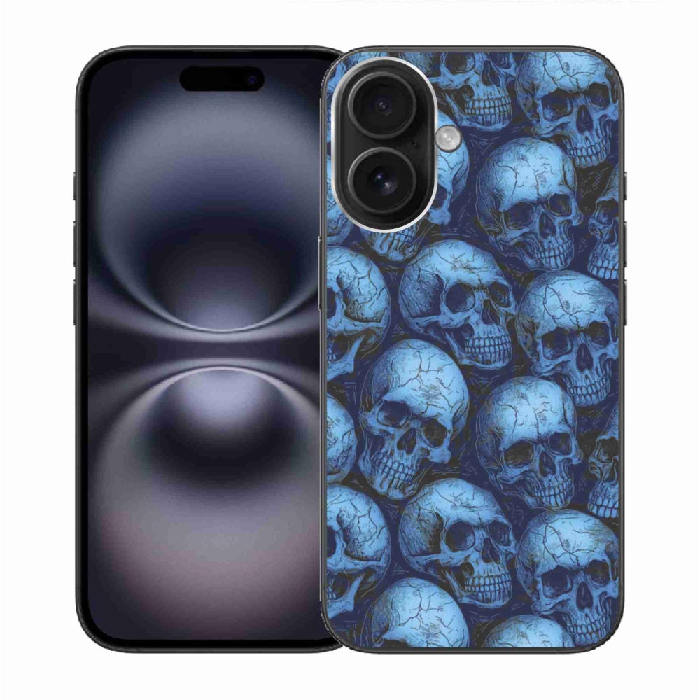 Gélový kryt mmCase na iPhone 16 - lebky