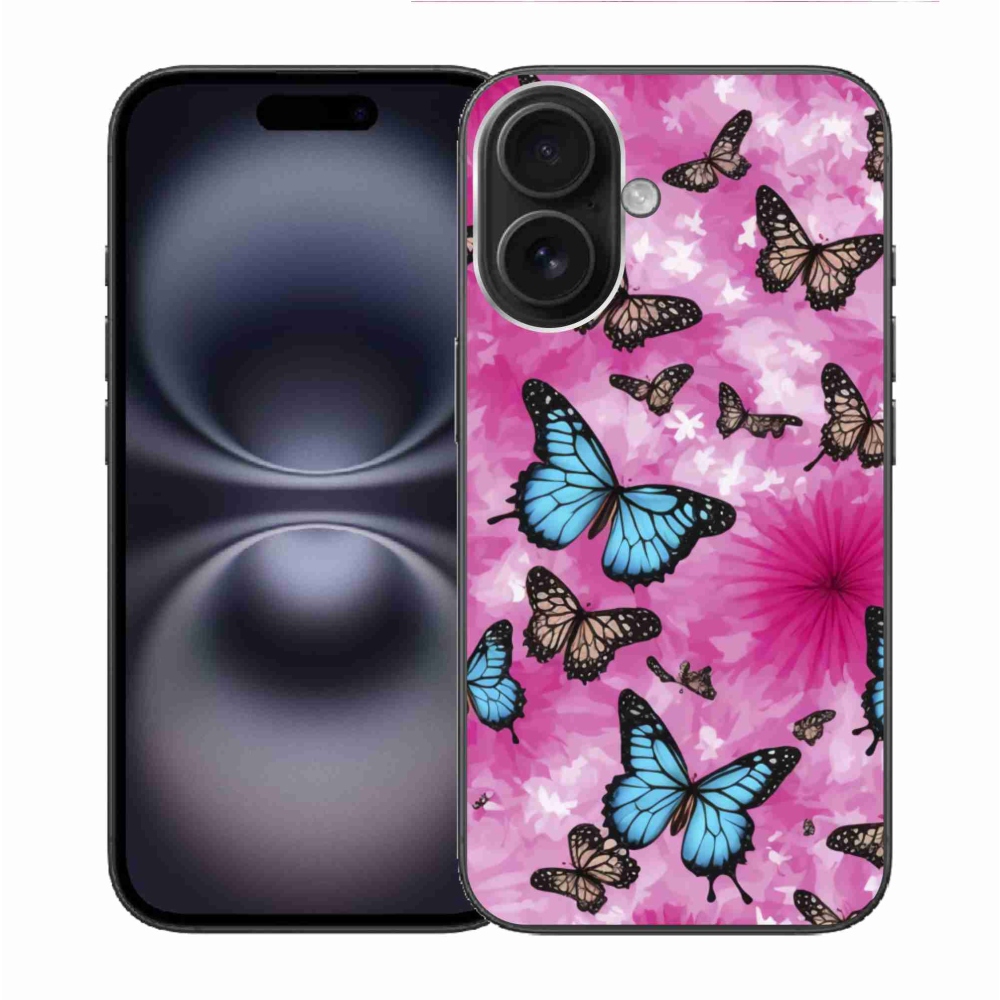 Gélový kryt mmCase na iPhone 16 - motýlia záhrada