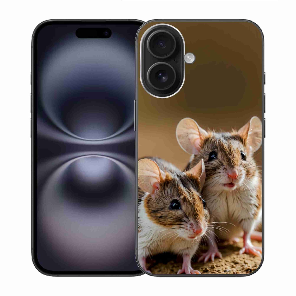 Gélový kryt mmCase na iPhone 16 - myší duo