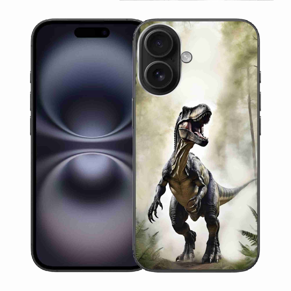 Gélový kryt mmCase na iPhone 16 - naštvaný T-Rex