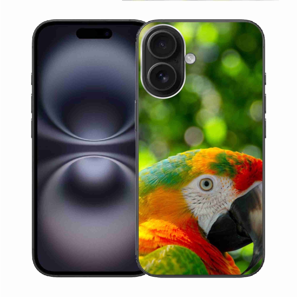 Gélový kryt mmCase na iPhone 16 - papagáj ara 3