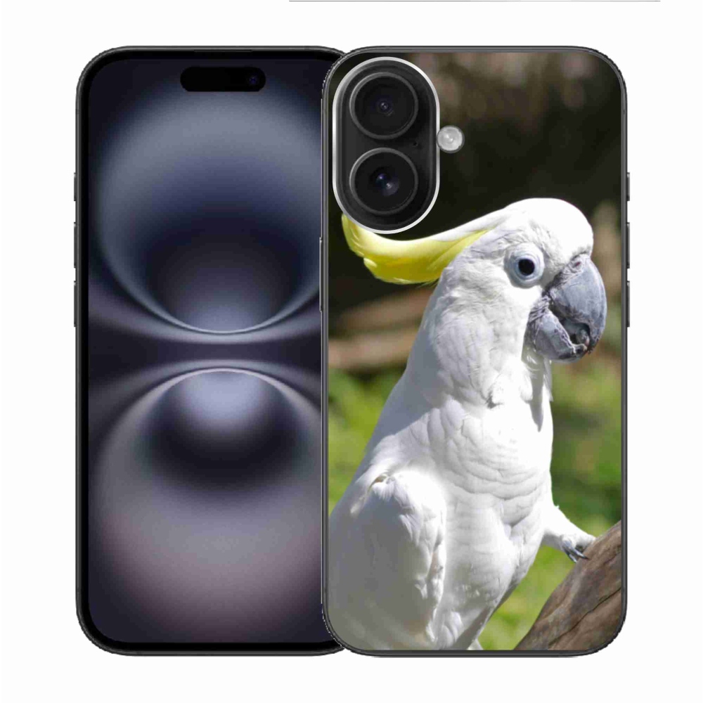 Gélový kryt mmCase na iPhone 16 - papagáj kakadu 2