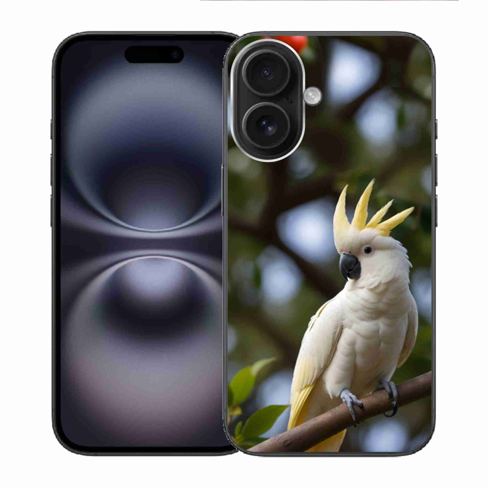 Gélový kryt mmCase na iPhone 16 - papagáj kakadu 3