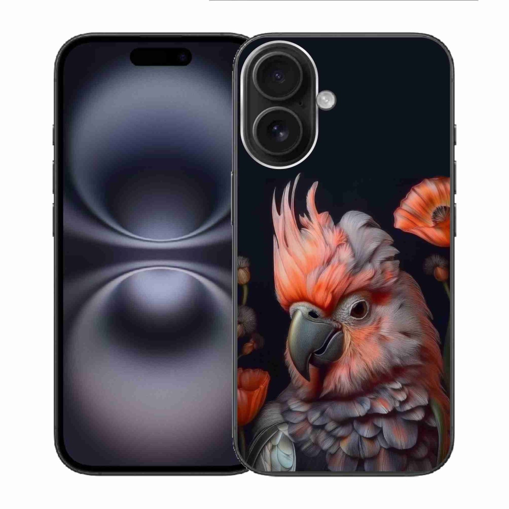 Gélový kryt mmCase na iPhone 16 - papagáj kakadu vo farbách