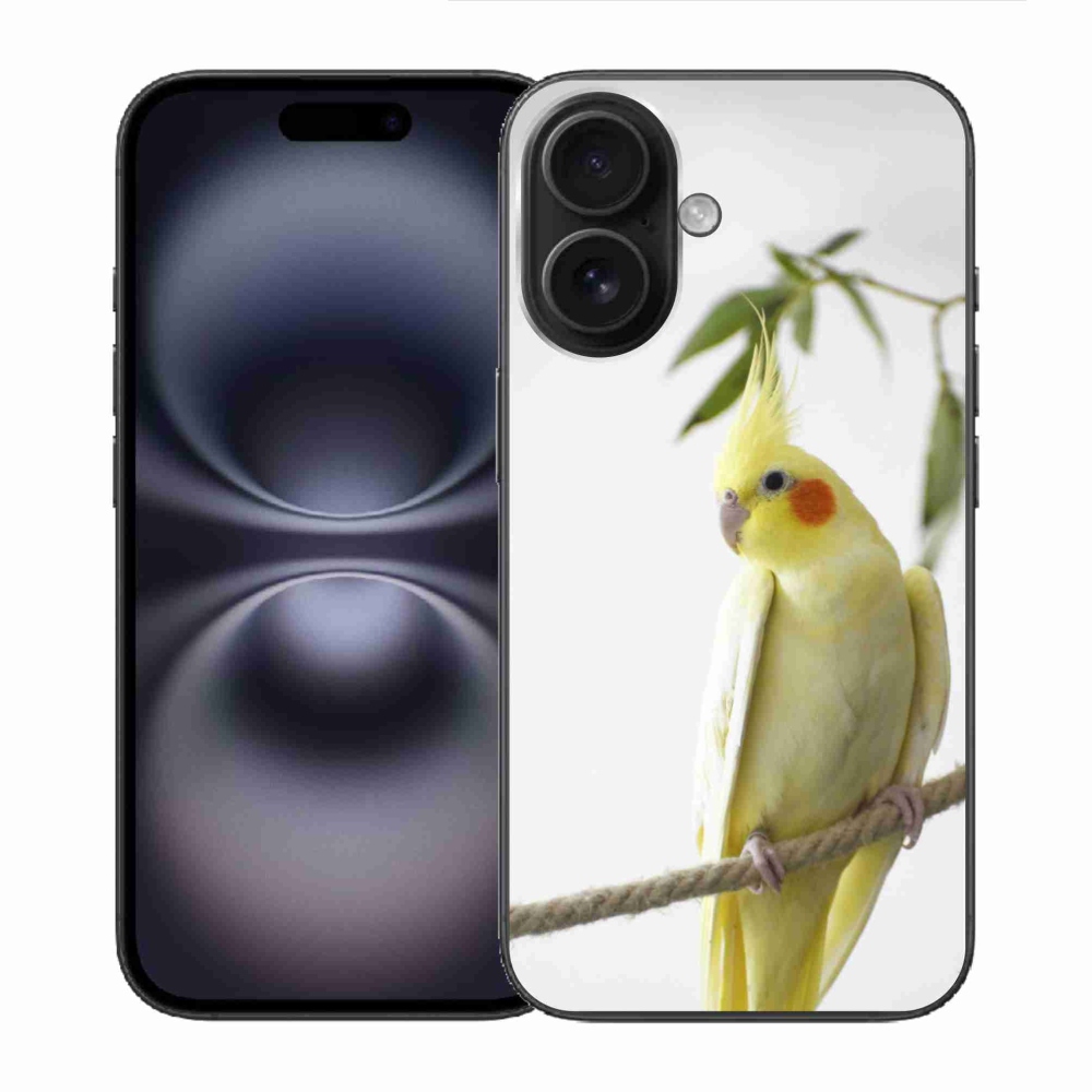 Gélový kryt mmCase na iPhone 16 - papagáj korela chocholatá