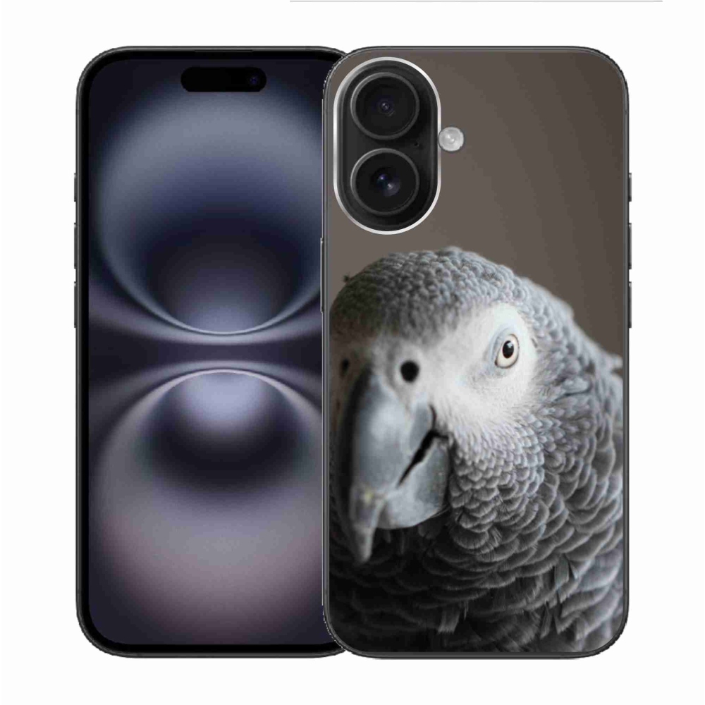 Gélový kryt mmCase na iPhone 16 - papagáj žako 2