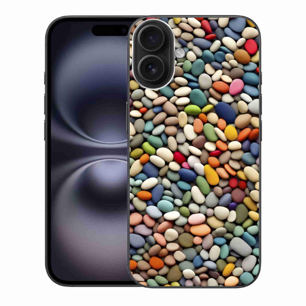 Gélový kryt mmCase na iPhone 16 Plus - farebné kamienky 2