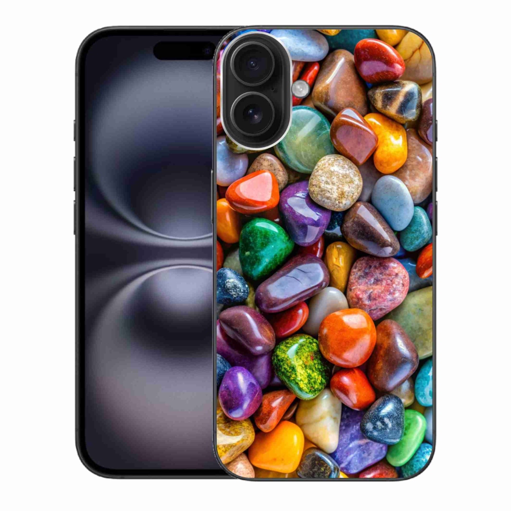 Gélový kryt mmCase na iPhone 16 Plus - farebné kamienky