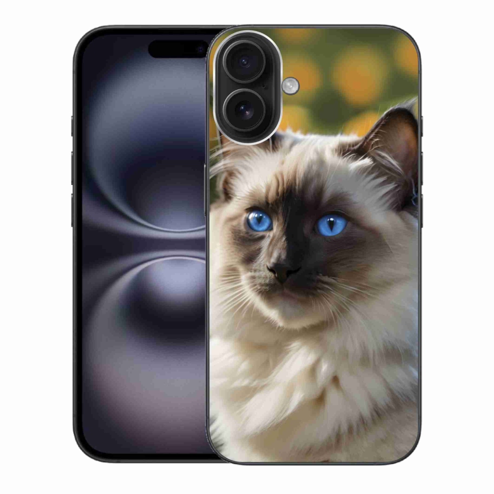 Gélový kryt mmCase na iPhone 16 Plus - biely ragdoll