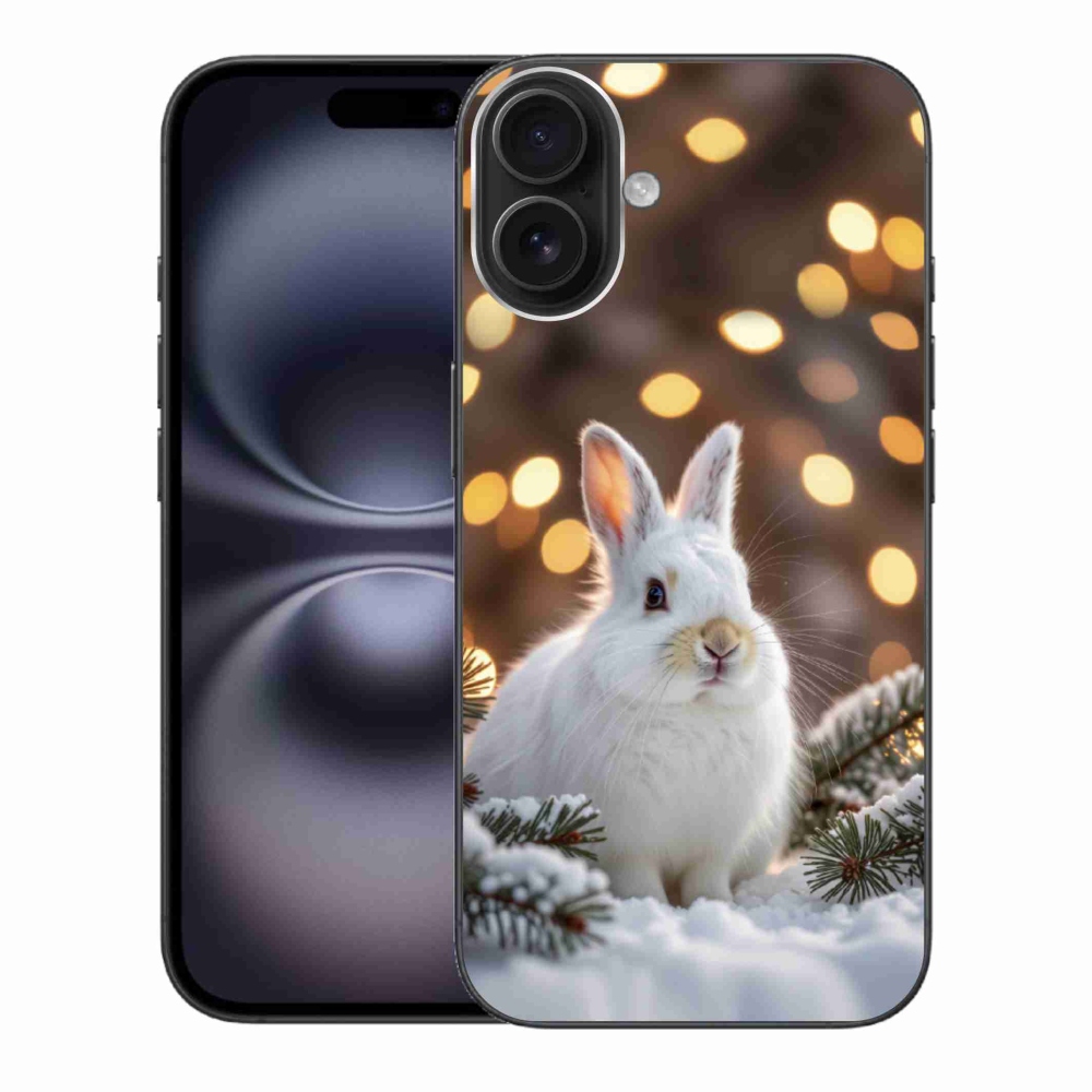 Gélový kryt mmCase na iPhone 16 Plus - biely zajac