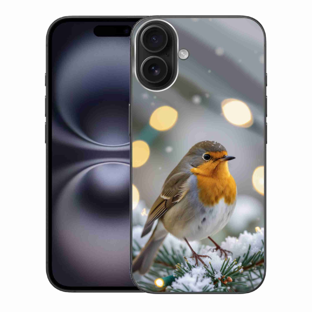 Gélový kryt mmCase na iPhone 16 Plus - červienka v zime