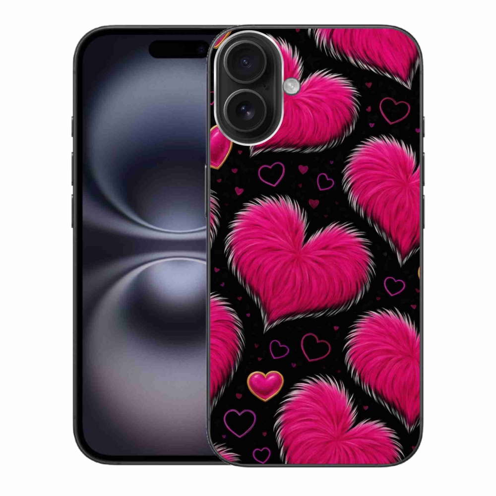 Gélový kryt mmCase na iPhone 16 Plus - hebké srdce