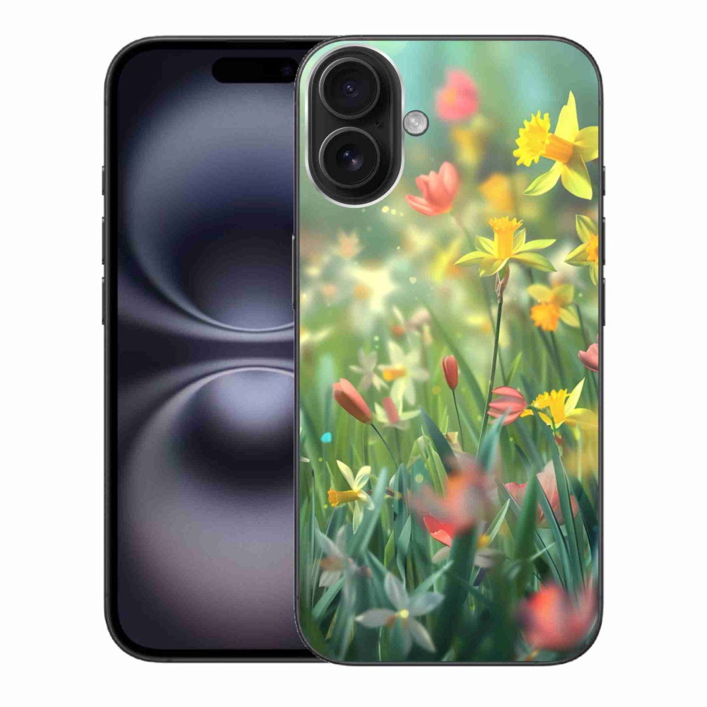 Gélový kryt mmCase na iPhone 16 Plus - jarné kvety
