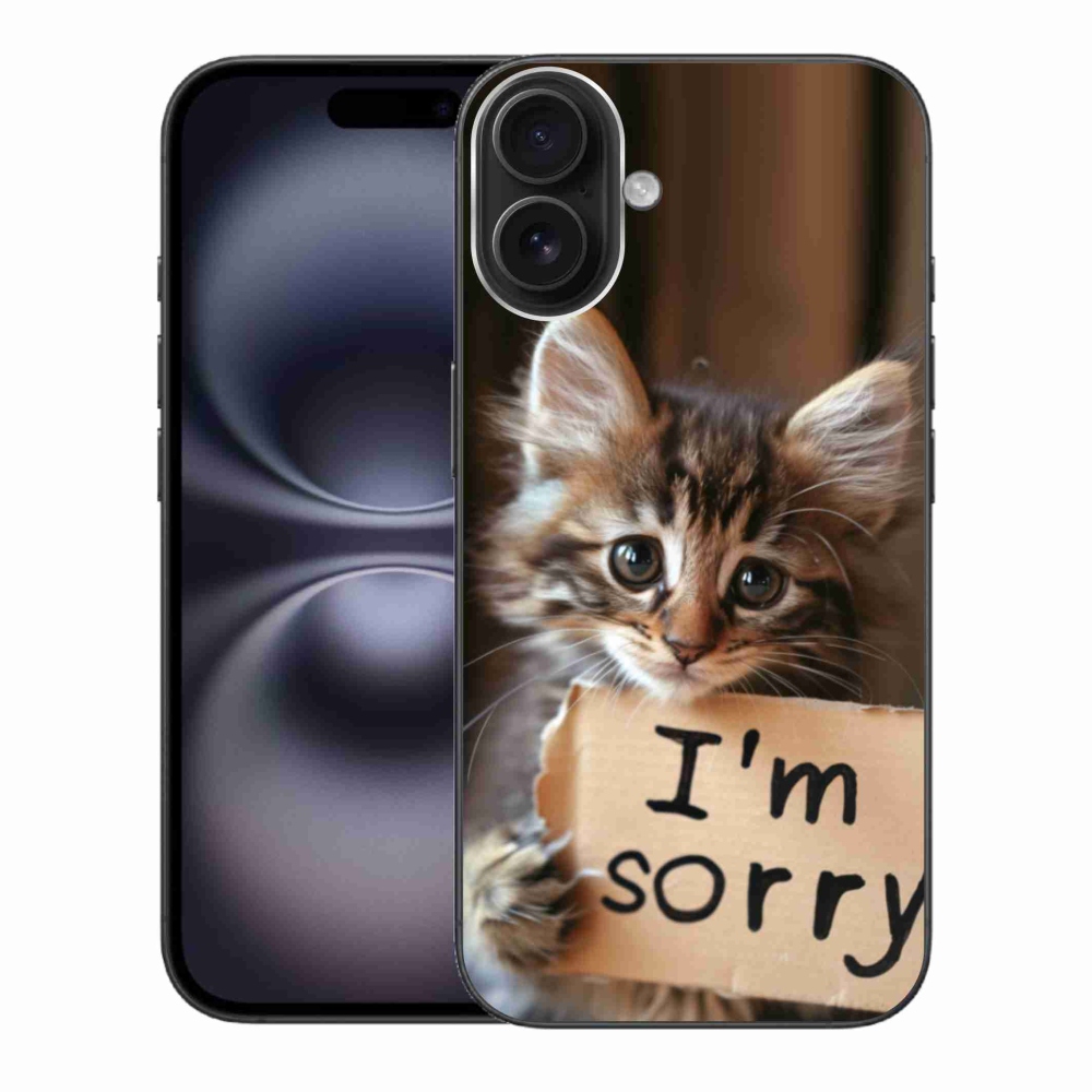 Gélový kryt mmCase na iPhone 16 Plus - mačacie ospravedlnenie