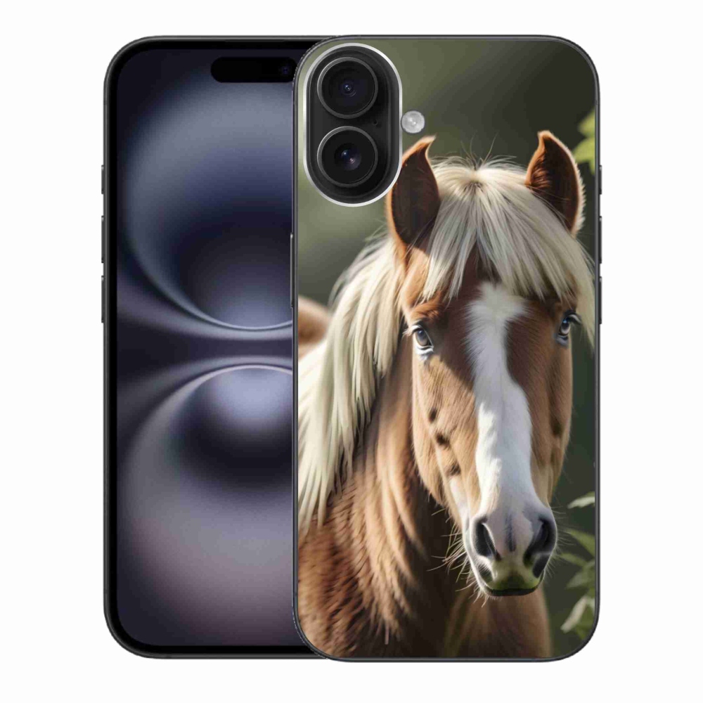 Gélový kryt mmCase na iPhone 16 Plus - kôň so svetlou hrivou