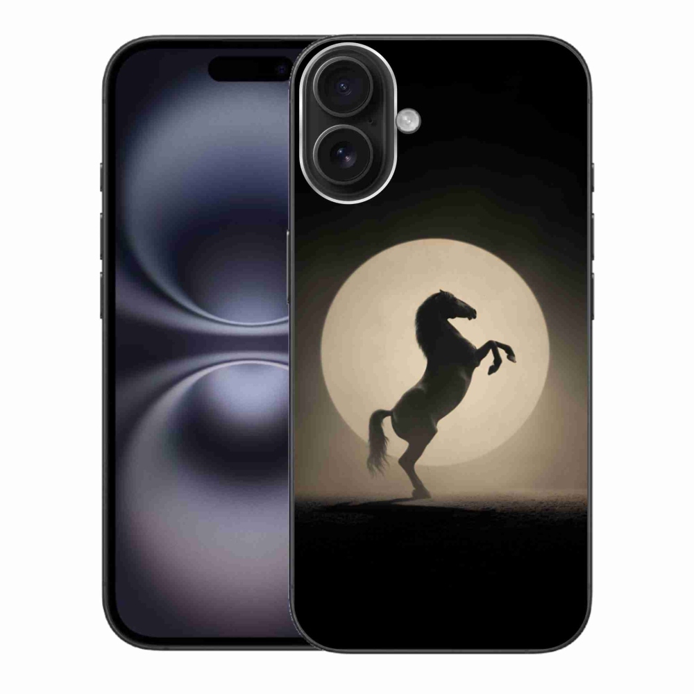 Gélový kryt mmCase na iPhone 16 Plus - kôň v siluete