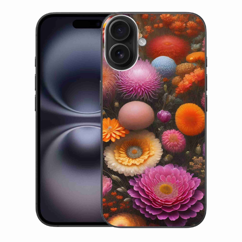 Gélový kryt mmCase na iPhone 16 Plus - kvetinová kompozícia