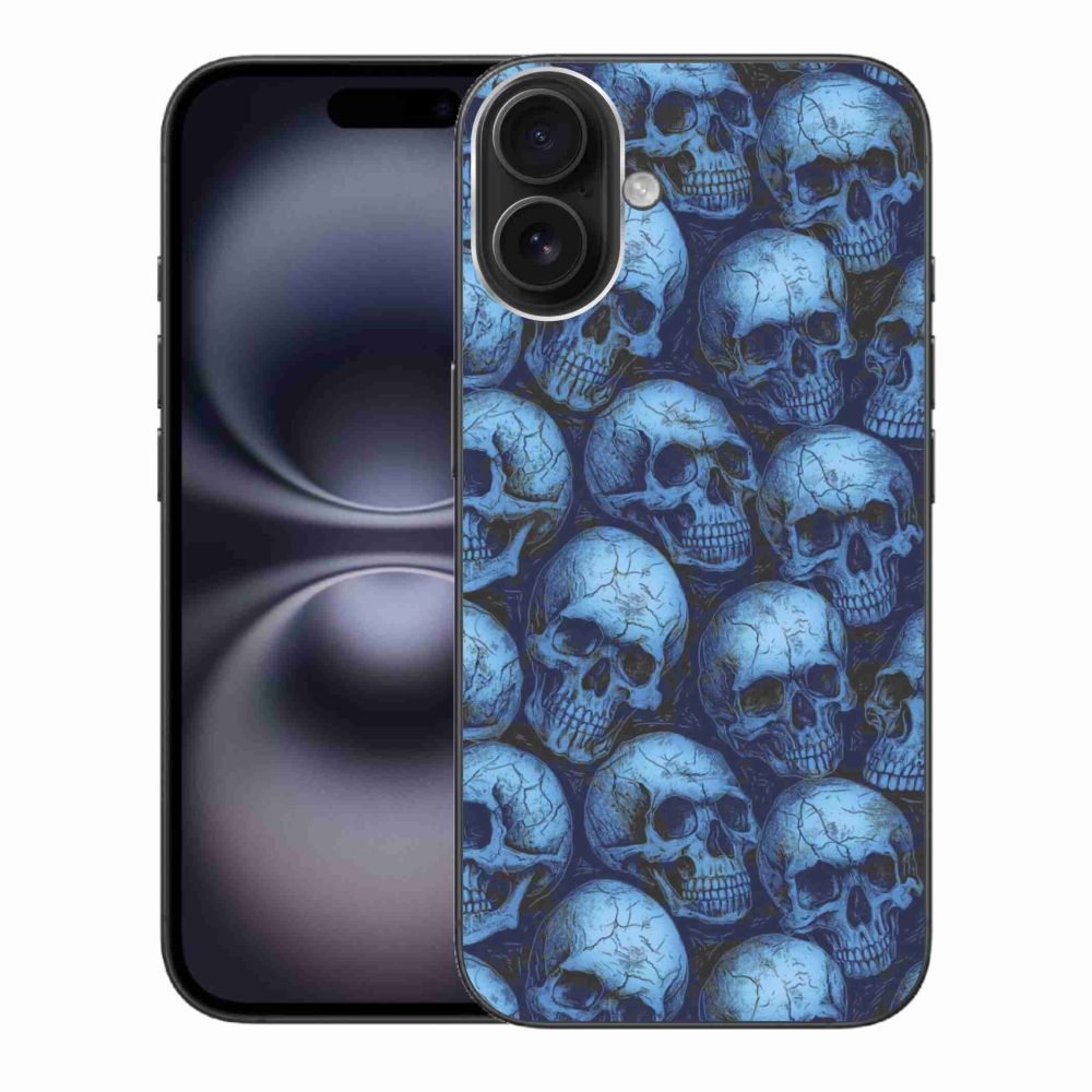 Gélový kryt mmCase na iPhone 16 Plus - lebky
