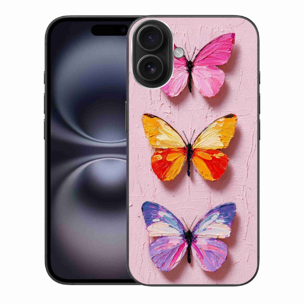 Gélový kryt mmCase na iPhone 16 Plus - motýlia trojica
