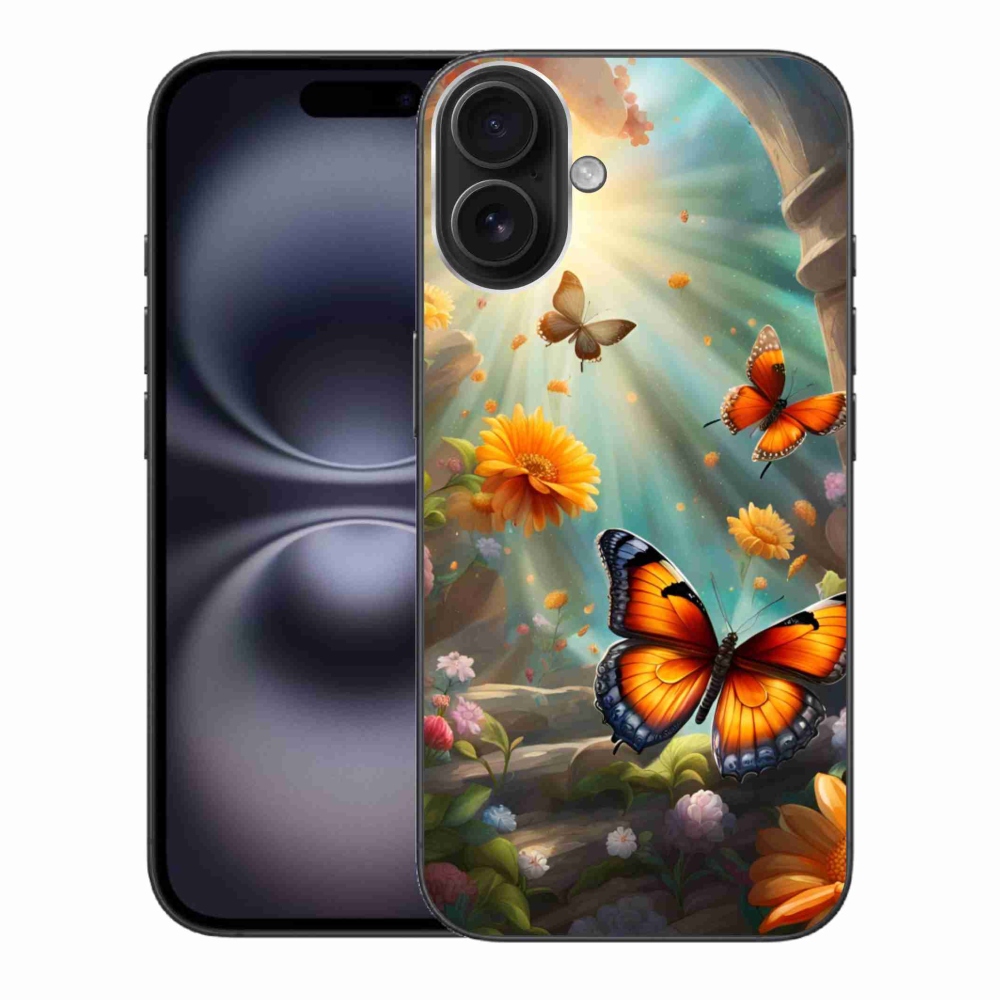 Gélový kryt mmCase na iPhone 16 Plus - motýlia záhrada 2