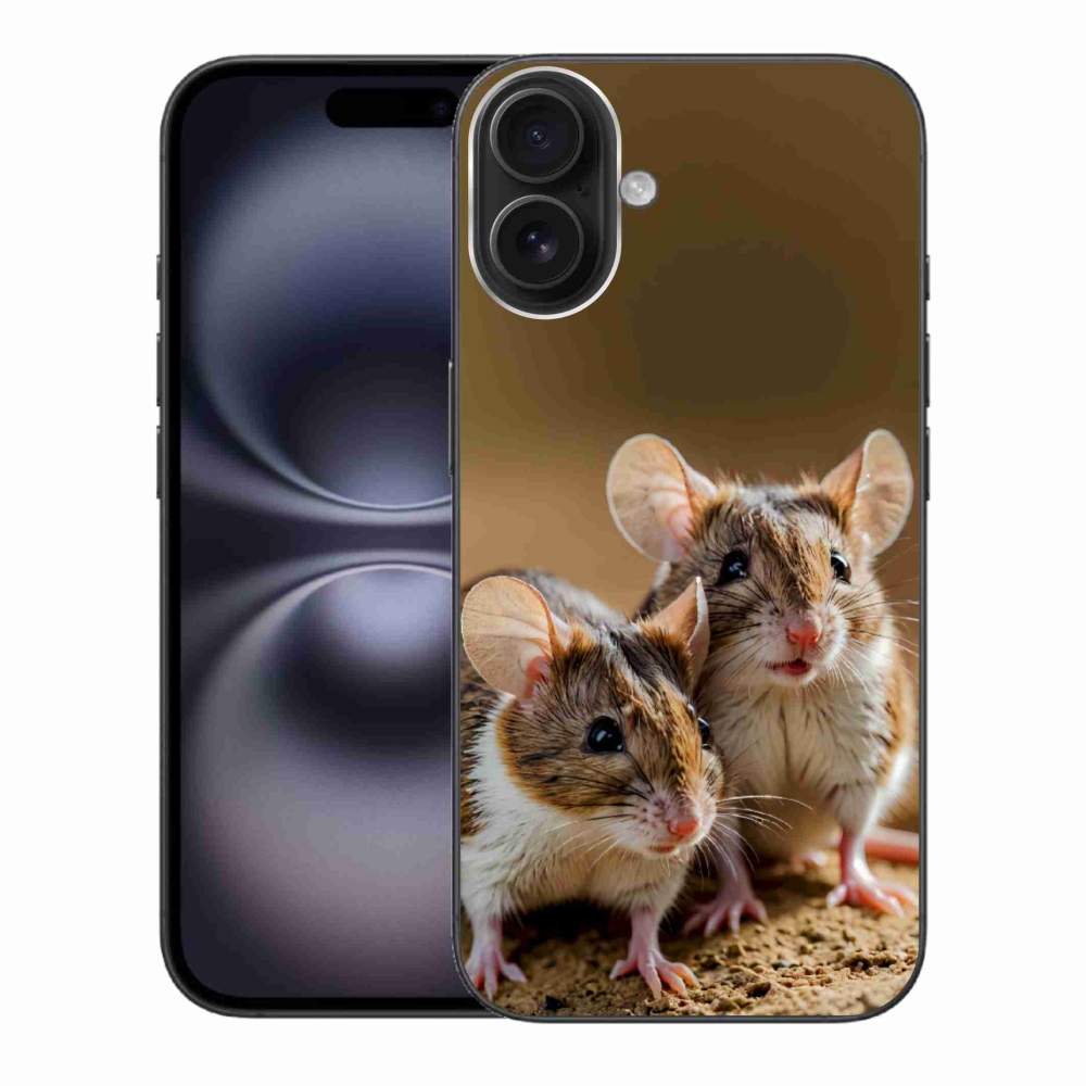 Gélový kryt mmCase na iPhone 16 Plus - myší duo
