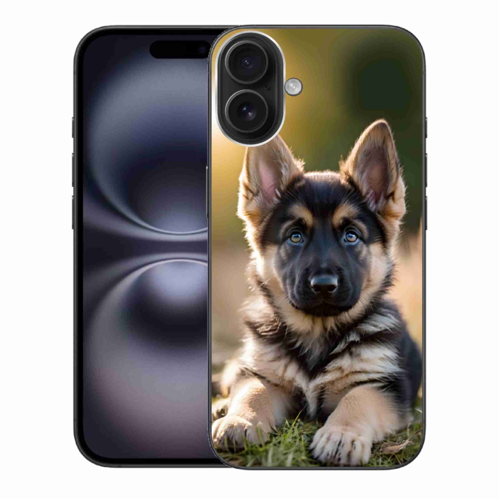 Gélový kryt mmCase na iPhone 16 Plus - nemecký ovčiak v prírode
