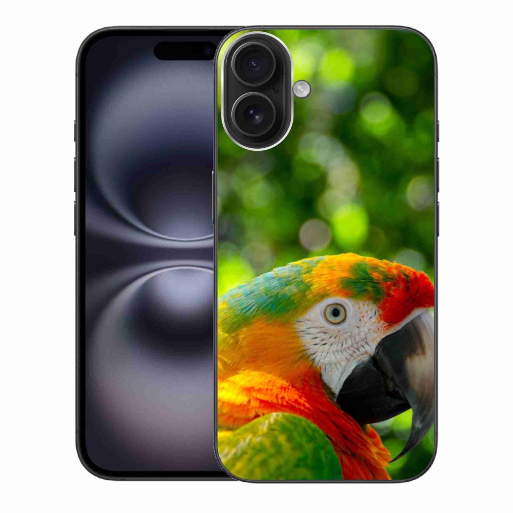 Gélový kryt mmCase na iPhone 16 Plus - papagáj ara 3