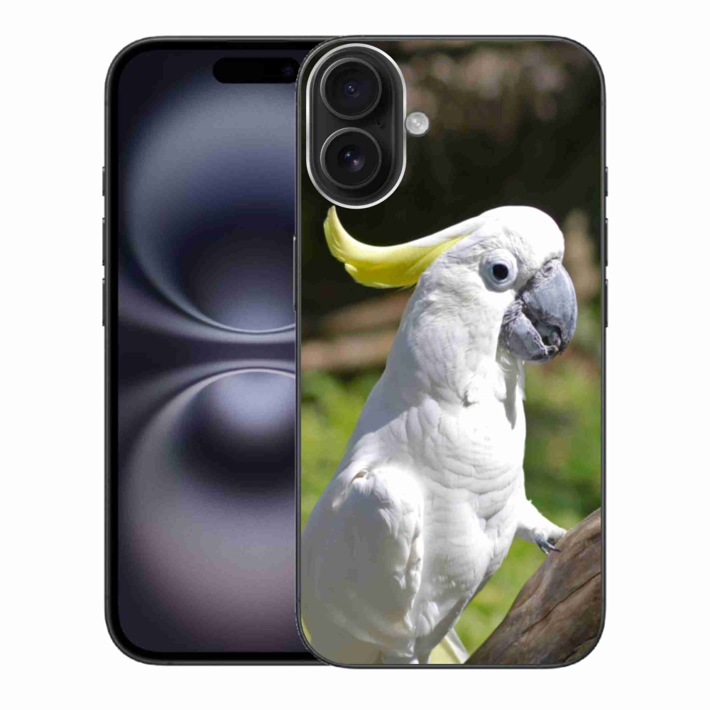 Gélový kryt mmCase na iPhone 16 Plus - papagáj kakadu 2
