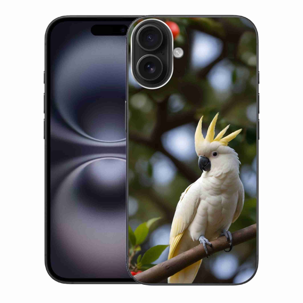 Gélový kryt mmCase na iPhone 16 Plus - papagáj kakadu 3