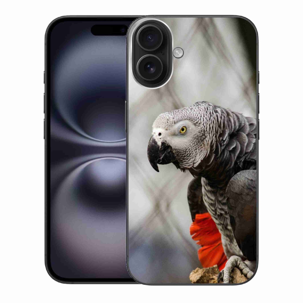 Gélový kryt mmCase na iPhone 16 Plus - papagáj žako 3