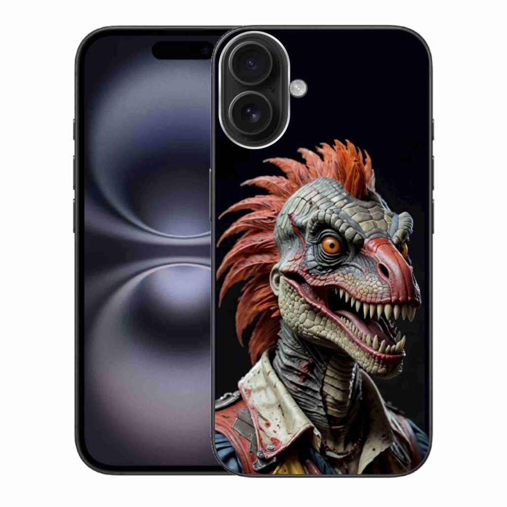 Gélový kryt mmCase na iPhone 16 Plus - punk dinosaurus