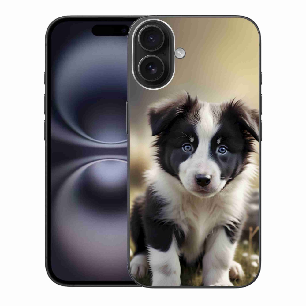 Gélový kryt mmCase na iPhone 16 Plus - roztomilá border kólia