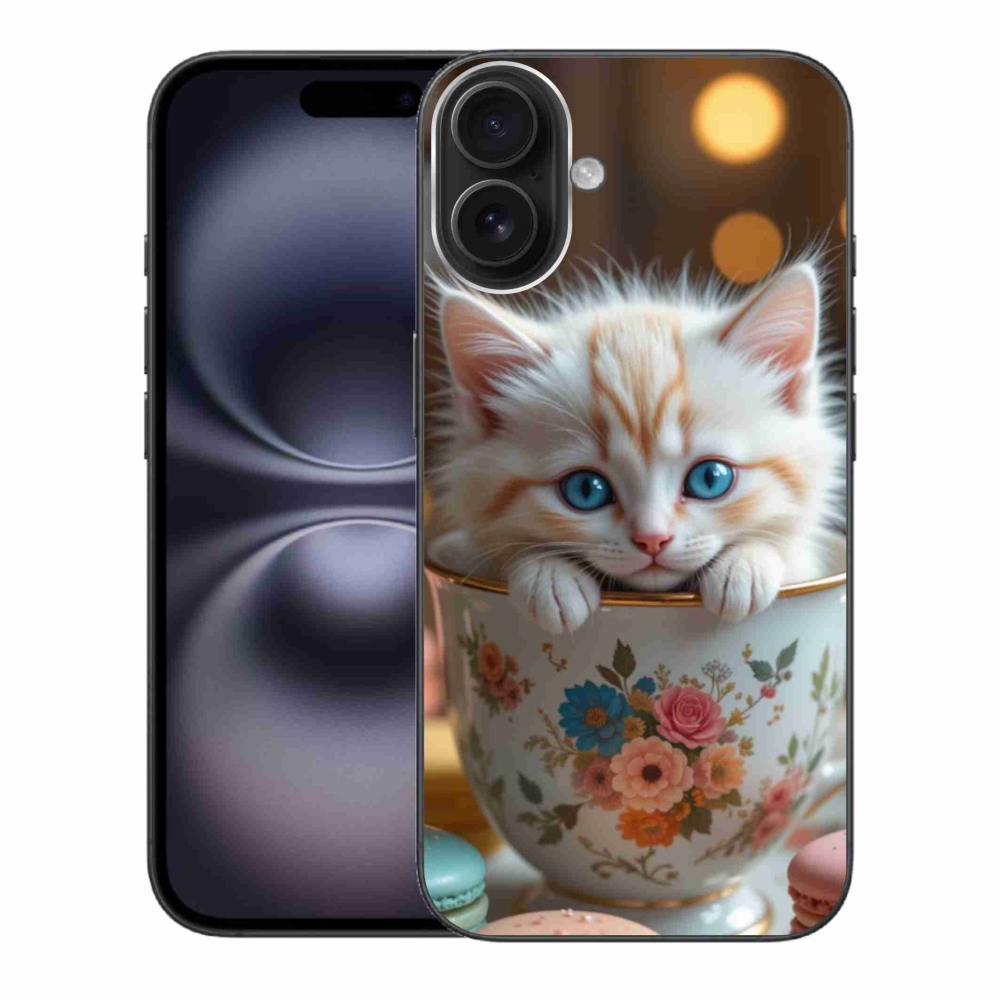 Gélový kryt mmCase na iPhone 16 Plus - roztomilé mačiatko 6