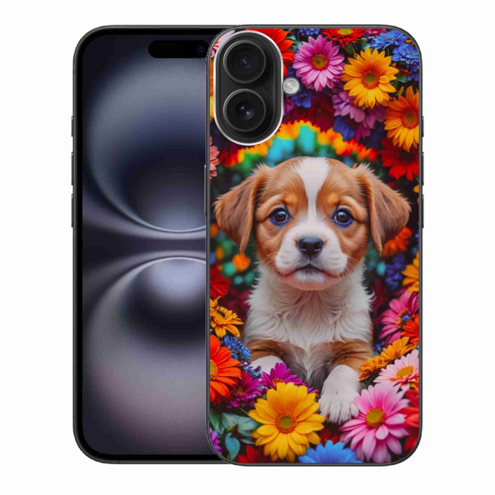 Gélový kryt mmCase na iPhone 16 Plus - roztomilé šteňa