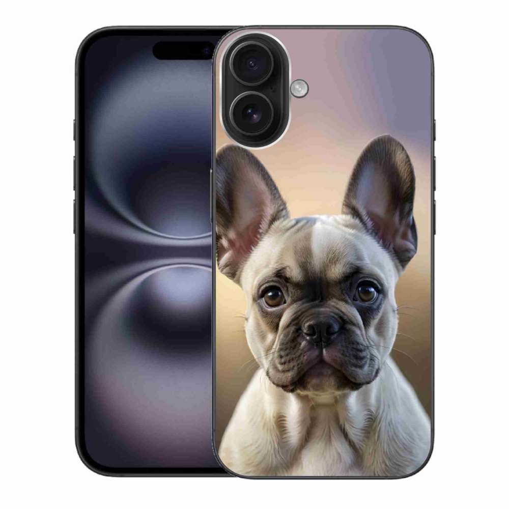 Gélový kryt mmCase na iPhone 16 Plus - roztomilý francúzsky buldoček