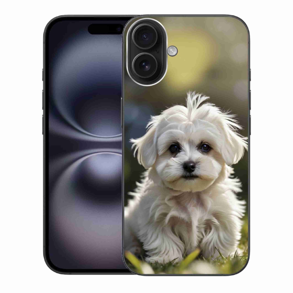 Gélový kryt mmCase na iPhone 16 Plus - roztomilý maltézsky psík