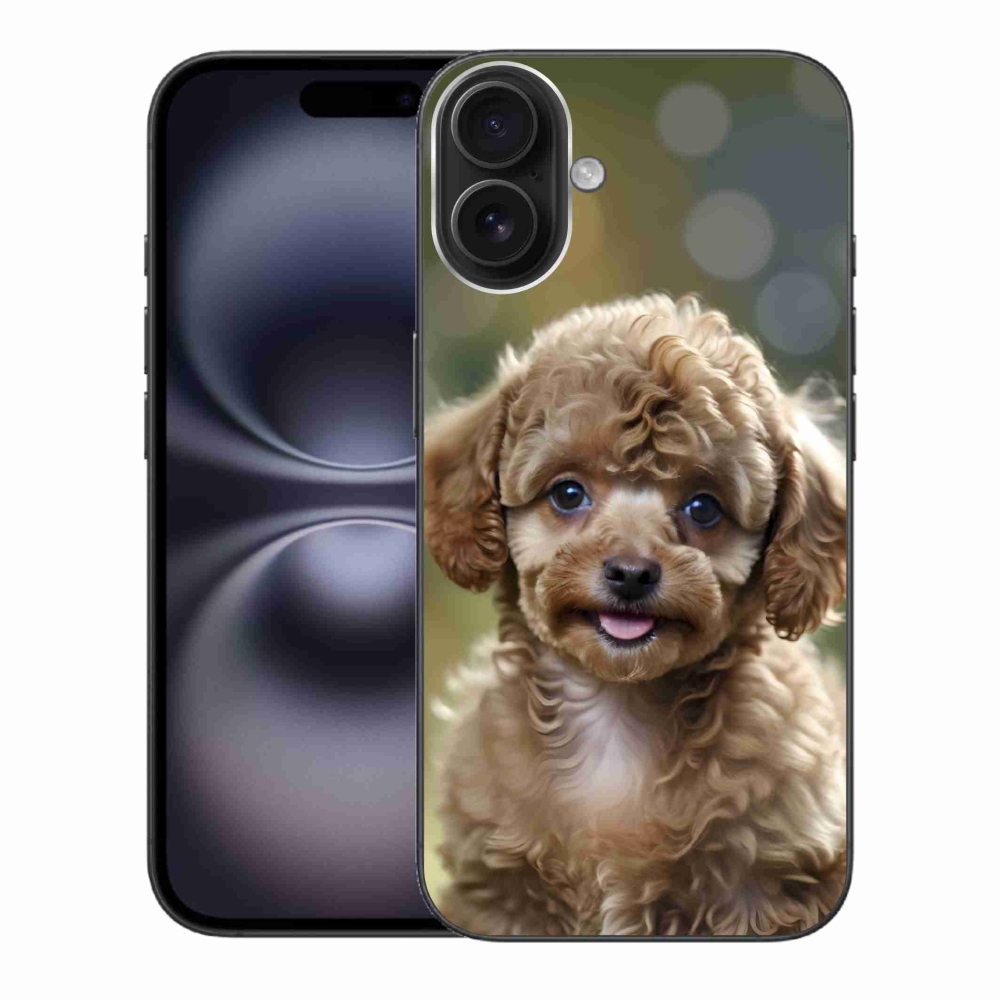 Gélový kryt mmCase na iPhone 16 Plus - roztomilý pudel