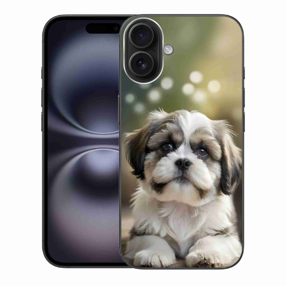 Gélový kryt mmCase na iPhone 16 Plus - roztomilý shih-tzu