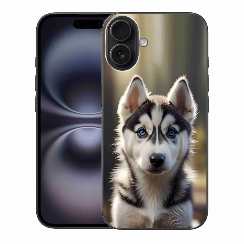 Gélový kryt mmCase na iPhone 16 Plus - roztomilý sibírsky husky