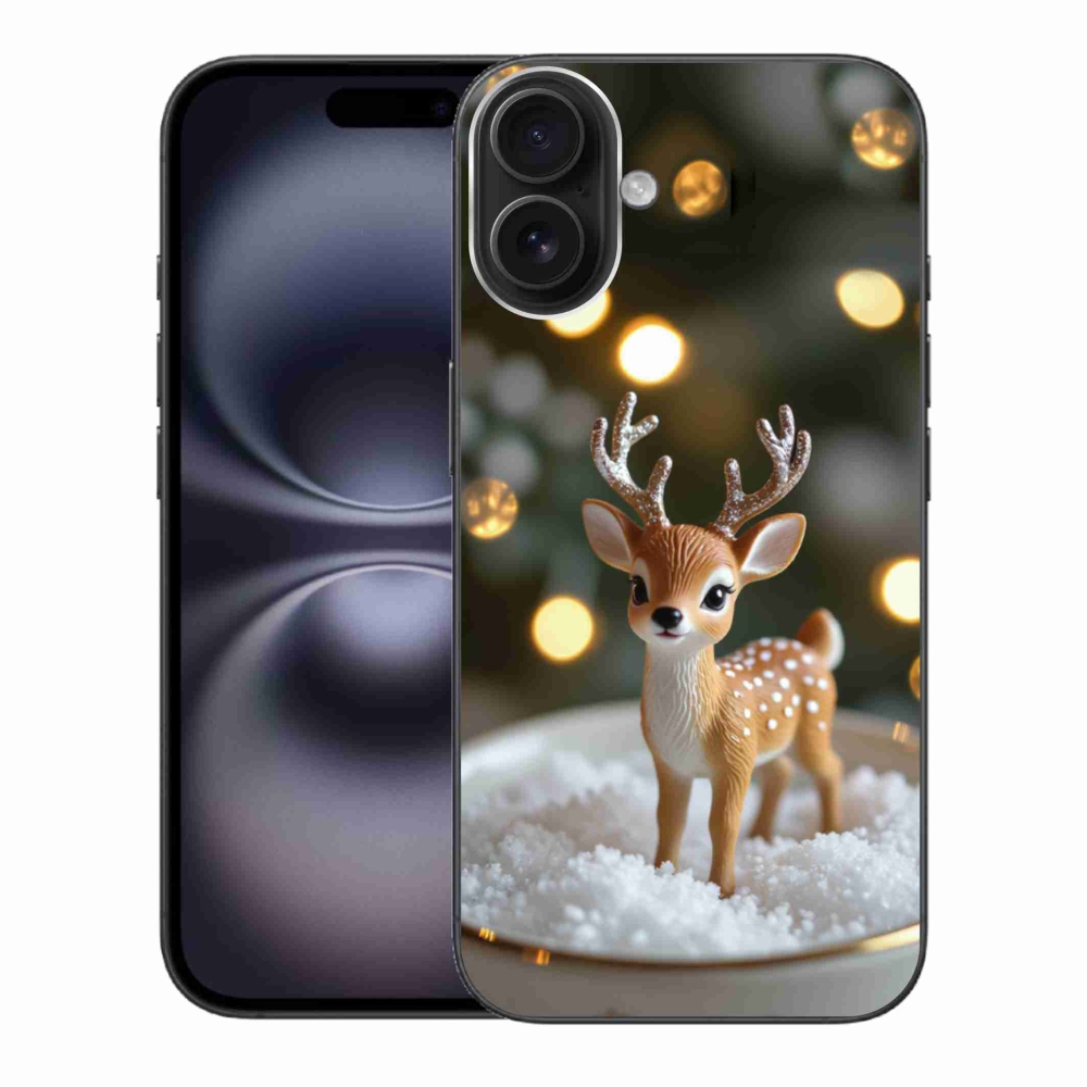 Gélový kryt mmCase na iPhone 16 Plus - roztomilý vianočný jeleň