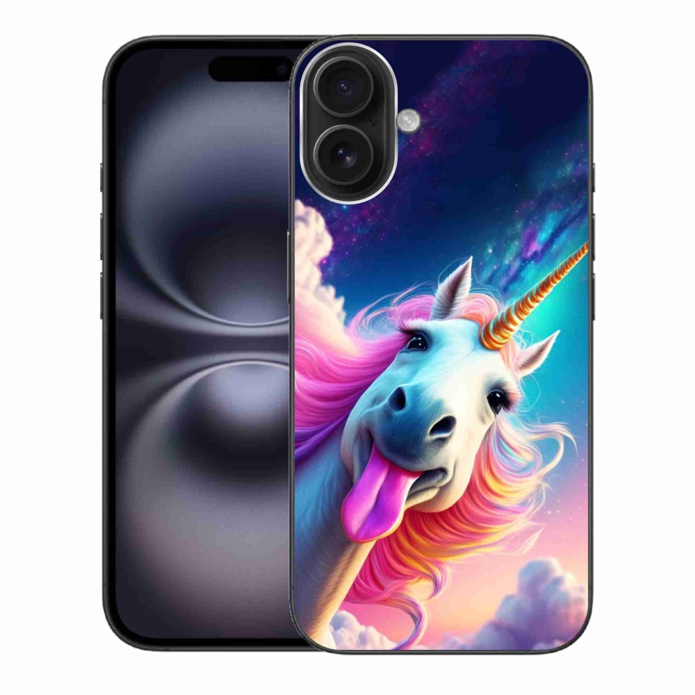 Gélový kryt mmCase na iPhone 16 Plus - šialený jednorožec