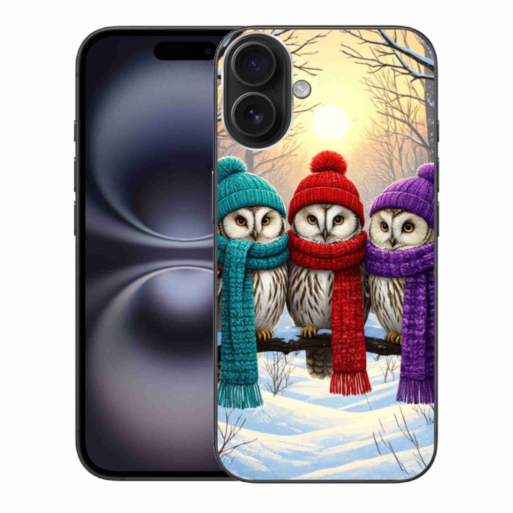 Gélový kryt mmCase na iPhone 16 Plus - soví priatelia