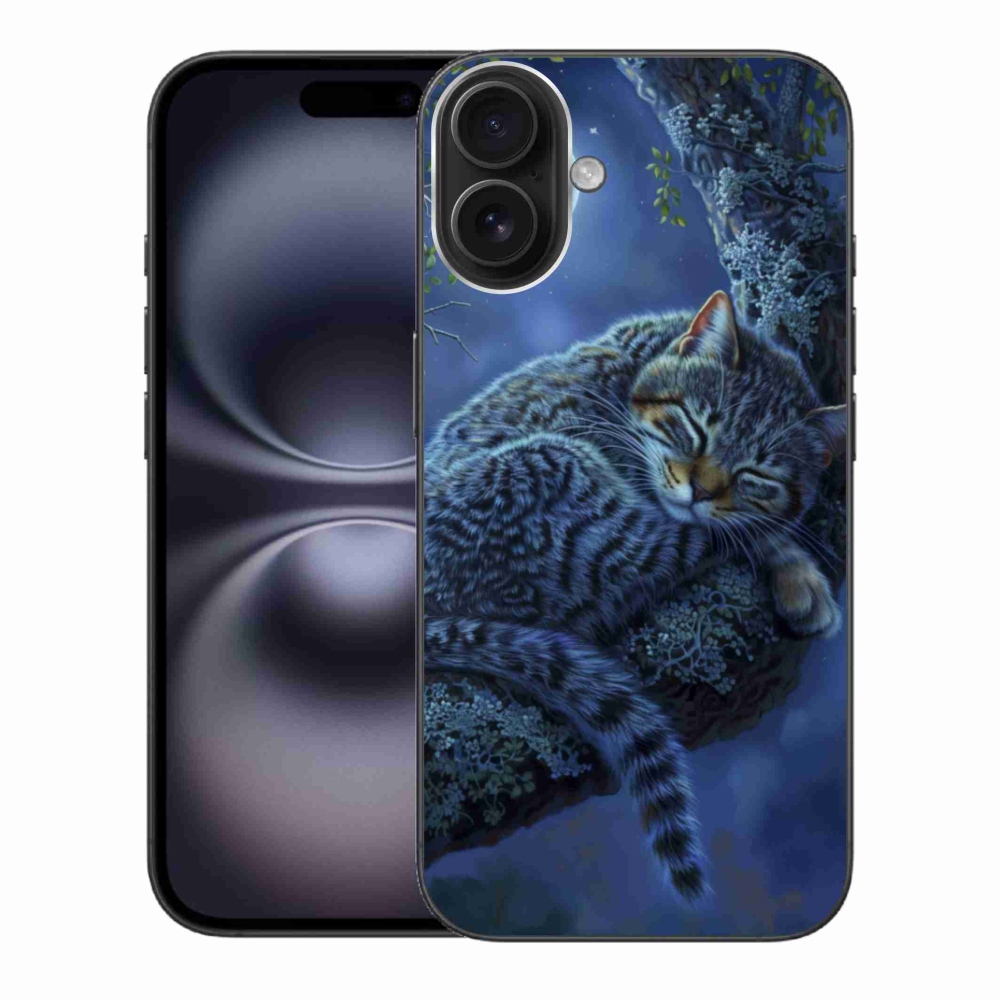 Gélový kryt mmCase na iPhone 16 Plus - spiaca mačka