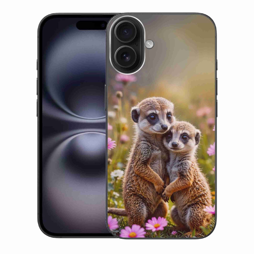 Gélový kryt mmCase na iPhone 16 Plus - surikatí duo