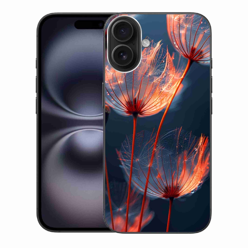 Gélový kryt mmCase na iPhone 16 Plus - svetielkujúce páperie