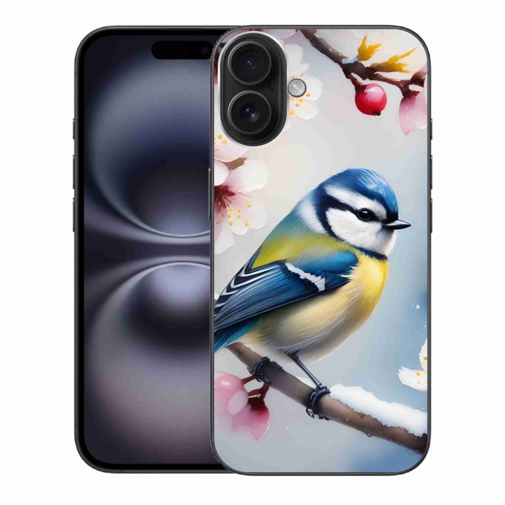Gélový kryt mmCase na iPhone 16 Plus - sýkorka