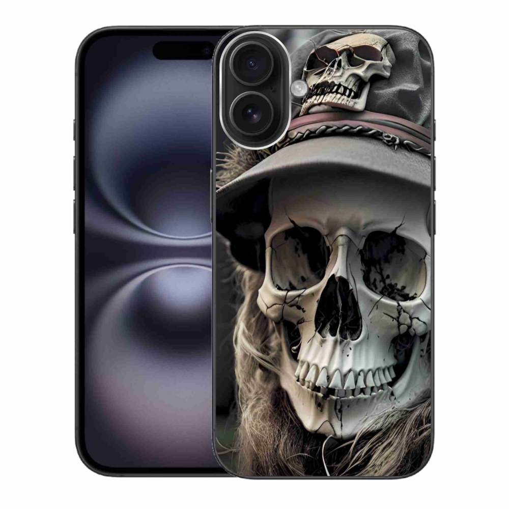 Gélový kryt mmCase na iPhone 16 Plus - temná lebka
