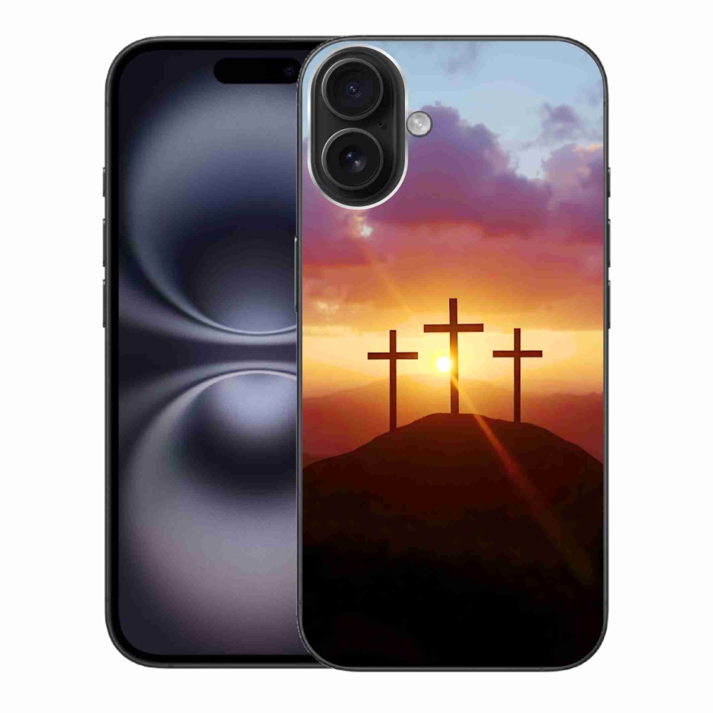 Gélový kryt mmCase na iPhone 16 Plus - tri kríža