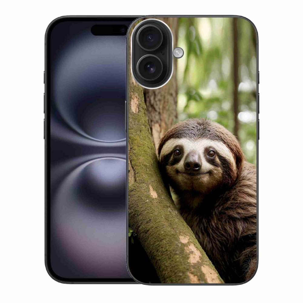 Gélový kryt mmCase na iPhone 16 Plus - usmievavý leňochod
