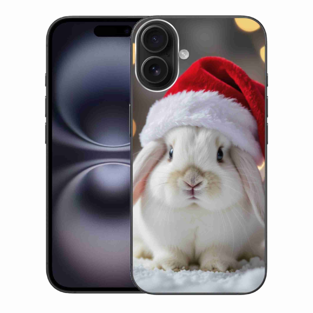 Gélový kryt mmCase na iPhone 16 Plus - vianočný králik